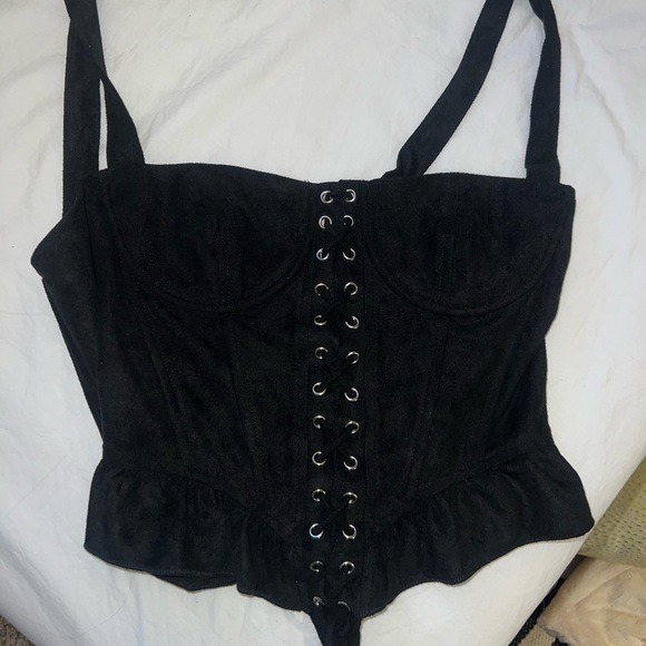 Lioness Princess Polly Black Lace-Up Corset Top - Picture 2 of 3